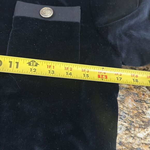 Maje Benny Velvet Button-Front Slim Fit Plush Jacket In Black Size S - Picture 10 of 11